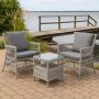 Cafst med 2 stole og bord 48 x 48 cm gr/rattan - Tor/Provence