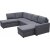 Dream sovesofa med opbevaring (U-sofa) venstre - Mørkegrå (stof) + Møbelplejesæt til tekstiler