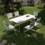 Holmsund fdevaregruppe; bord 180x80 cm med 6 stole - hvid