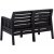 Lara loungegruppe med 2-personers sofa, 2 lnestole og bord - antracit