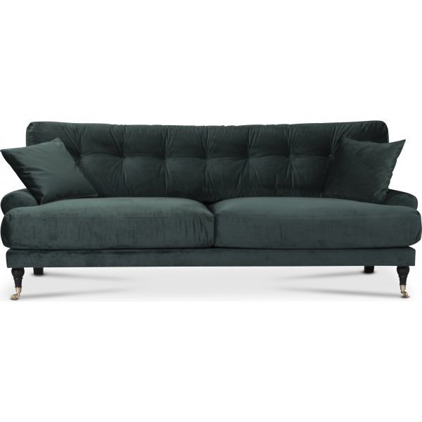 Adena 3-pers. Sofa - skovgrn fljl velour