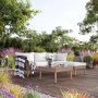 Askerd udendrs sofagruppe med bord - Lys kunst-rattan + Tekstilrensning til mbler