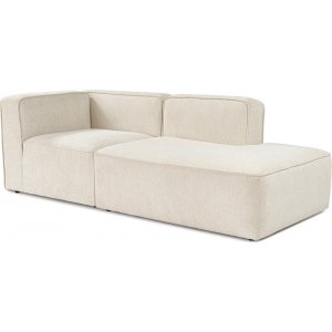 Mere 2-personers sofa med ben ende hjre - Creme