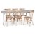 Edge spisegruppe; Spisebord i hvid HPL 190x90 cm med 6 Orust stokstole i hvidmalet