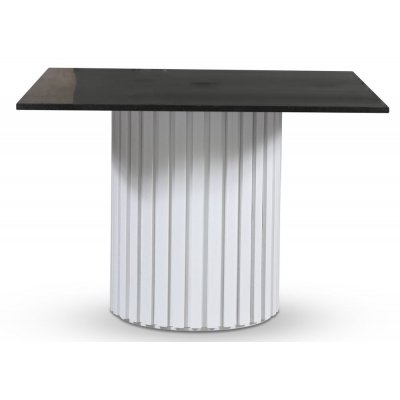 Empire spisebord - Granit 90x90 cm / Hvid lamel træfod
