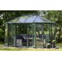 Orlando hjrnesofa med hj ryg (justerbar) inklusive spisebord - Gr polyrattan