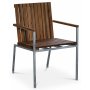 Alva spisebordsst inkl. 6 stole - Teak/Galvaniseret stl