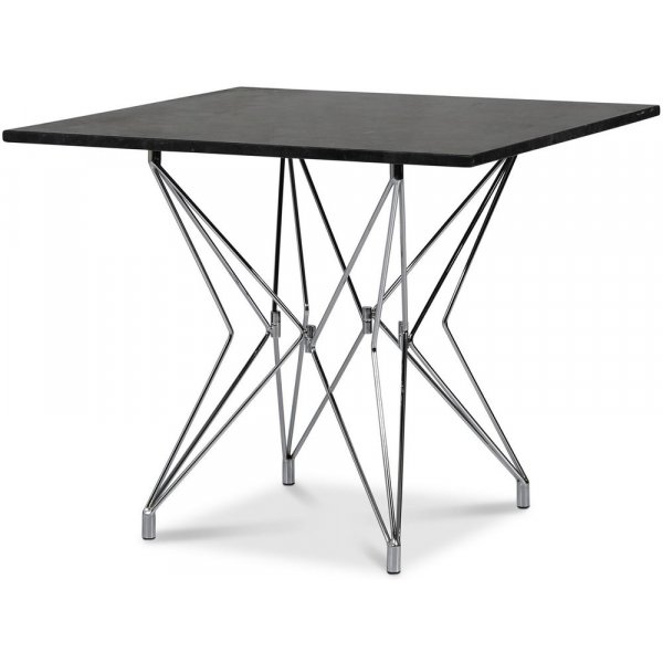 Zoo spisebord 90x90 cm - Krom / Sort Granit
