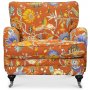 Savoy lnestol med blomstret stof - Havanna terracotta