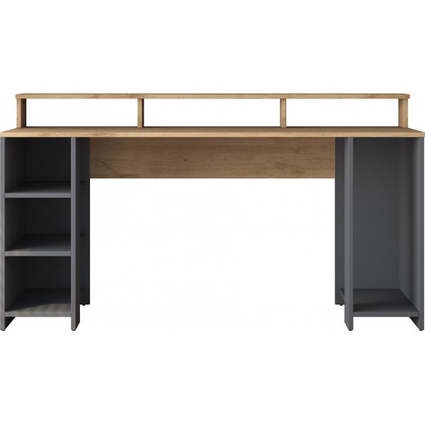 Hanna skrivebord 10, 160 x 55 cm - Valnd/antracit