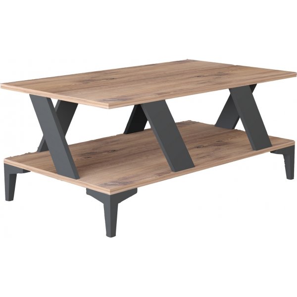 Tabla sofabord 100 x 40 cm - Antracit/fyr