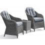 Solhaga udendrs mbelst 2 lnestole med bord - Gr polyrattan