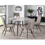 Belagio spisebord rundt 120 cm - Hvid marmor/sort