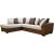 Delux sofa med ben ende venstre - Brun/Beige/Vintage + Mbelplejest til tekstiler
