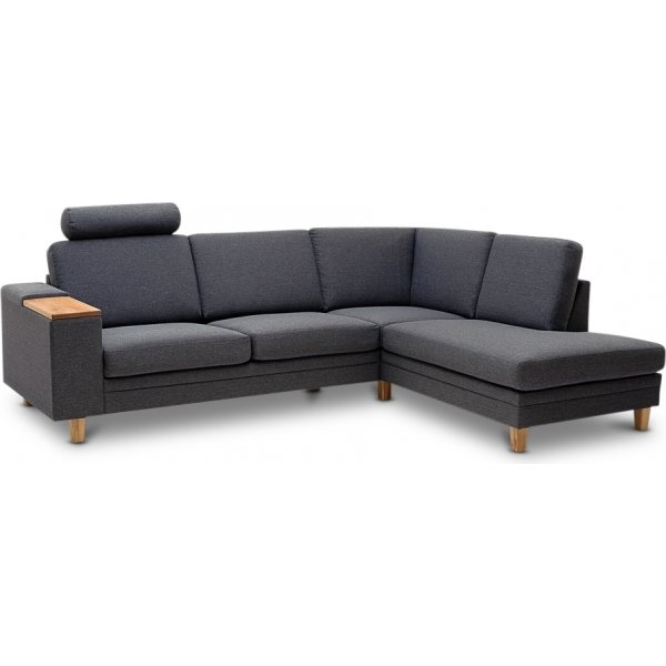 Ros Divan sofa med ben ende hjre - Enhver farve