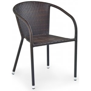 Malik cafèstol - Mørkebrun kunstrotting + Møbelpleje til udendørsmøbler