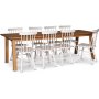 Saltsj spisebordsst 240 cm inkl. 8 hvide Orust pindestole - Olieret egetrsfiner