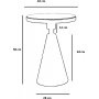 Kalk sidebord 42 cm - Hvid/sort