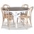 Skagen spisebordssæt; rundt spisebord 120 cm - Hvid/brunbejdset eg med 4 stk. Danderyd No.18 stole Whitewash