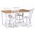 Fr spisebordsst; spisebord 140x90 cm - Hvid/olieret eg med 4 stk. hvide Karl pindestole