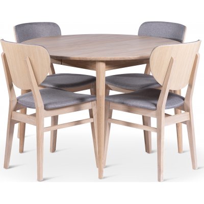 Odense spisebord 110-150x110 cm med 4 Fr stole