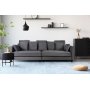Brandy Lounge 4-personers sofa XL - Mrkgr (fljl) + Pletfjerner til mbler