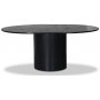 Nova spisebordsst, spisebord, der kan forlnges 130-170 cm inkl. 4 stk. hvidolierede pindestole Castor - Sortbejdset eg