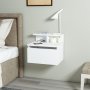 Olmo vghngt sengebord - Hvid