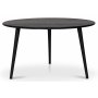 Omni spisegruppe, rundt spisebord 130 cm inkl. 4 bro drejelige sorte stole - Sortbejdset eg