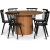 Nova spisebordsst, spisebord, der kan forlnges 130-170 cm inkl 6 stk. sorte pindestole Castor - Olieret eg