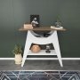 Ese sidebord 100 x 35 cm - Hvid/valnd