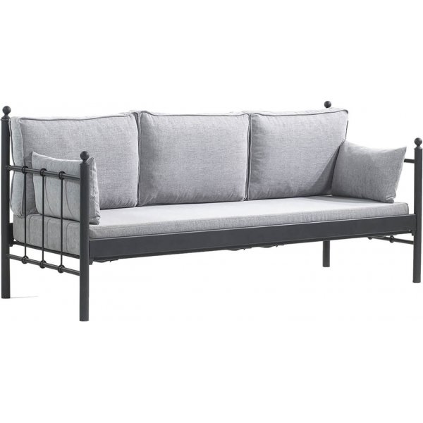 Lalas 3-personers udendrs sofa - Sort/fume