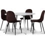 Rosvik spisegruppe, spisebord med 4 stk. Carisma Fljlsstole - Hvid/Bordeaux + 4.00 x Servietringe