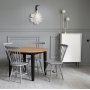 Dalsland spisegruppe: Rundt bord i Eg/Sort med 4 gr Cane stole