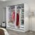 Kapusta garderobeskab med spejlger, 220x52x210 cm - Hvid
