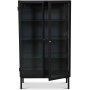 Cliff vitrineskab i blik (highboard) - Sort / Klarglas