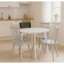 Sandhamn spisebordsst; Rundt spisebord med 4 stk. gr Dalsland pindestole + 3.00 x Mbelfdder