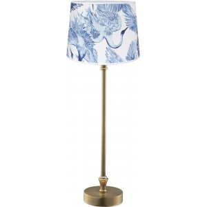 Liam bordlampe - Hvid/bl/messing - 59 cm