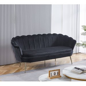 Kingsley 3-personers sofa i fljl - sort / krom