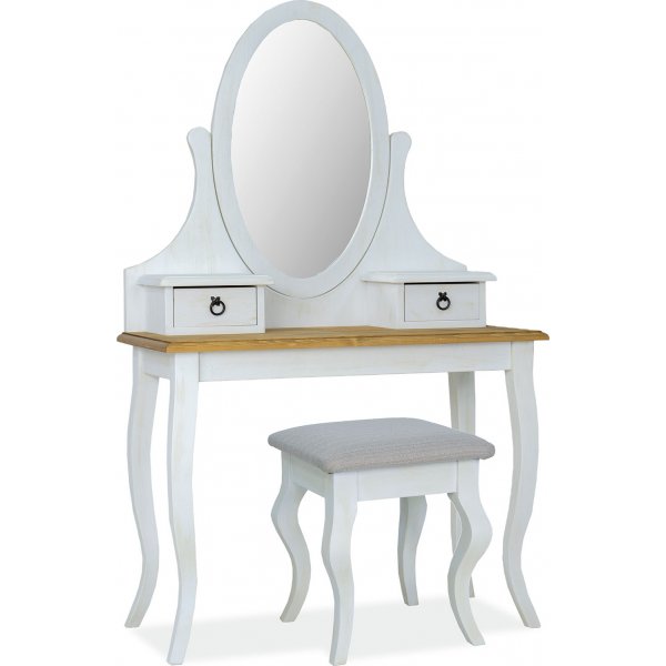 Vimle toiletbord 100 x 45 cm - Hvid/brun
