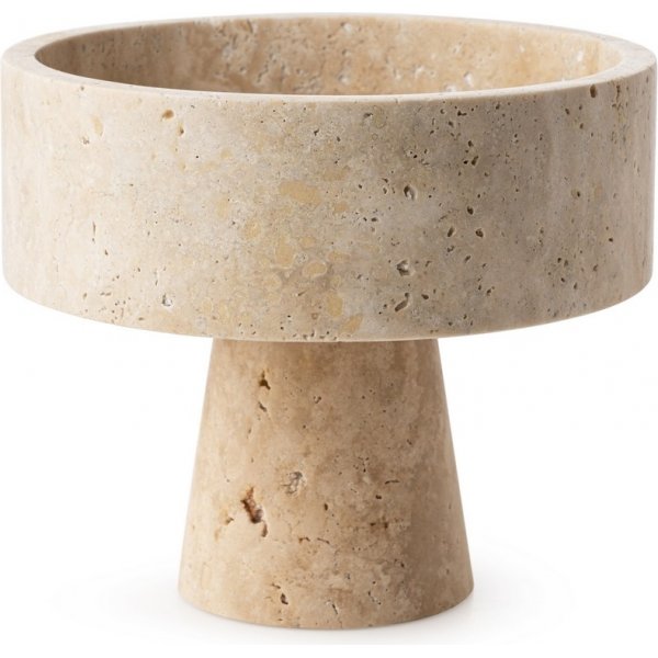Fad med fod i beige travertinmarmor