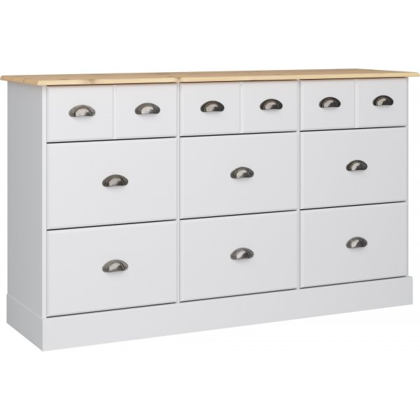 Nola kbmandsdisk 134 x 38,5 x 78,5 cm - Hvid/beige
