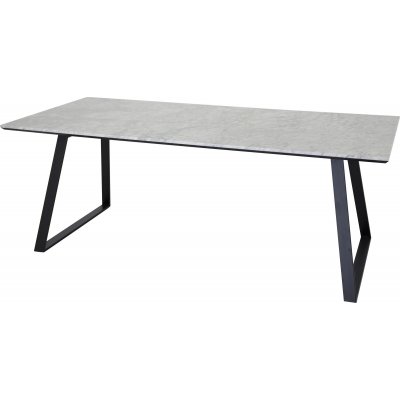 Kvarnbacken spisebord 140 cm - Mrk marmor/sort