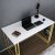 Kane skrivebord 120 x 60 cm - Guld/hvid
