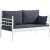 Manyas 2-personers udendrs sofa - Hvid/antracit + Mbelplejest til tekstiler