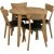 Spisebordsst Genova spisebord 90-130 cm inkl. 4 Amino stole - Olieret eg / sort ko-lder + Pletfjerner til mbler