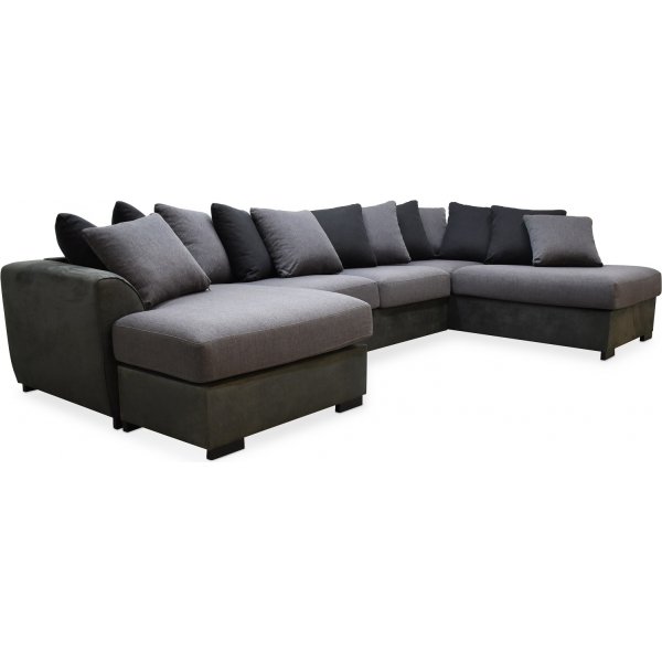 Deluxe U-formet sofa med ben ende til hjre - Gr / Antracit / Vintage