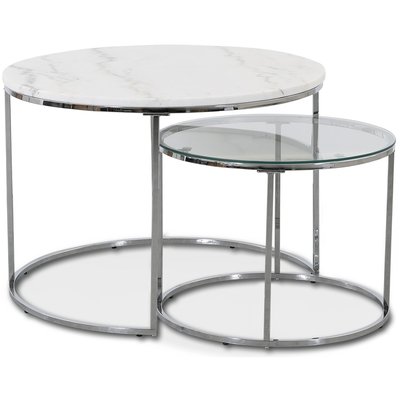 Tiffany indskudsbord - Hvid marmor / Krom