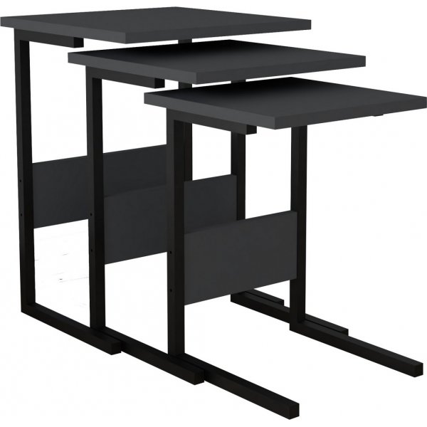 Sali bord 32/36/40 x 32/36/40 cm - Sort/antracit