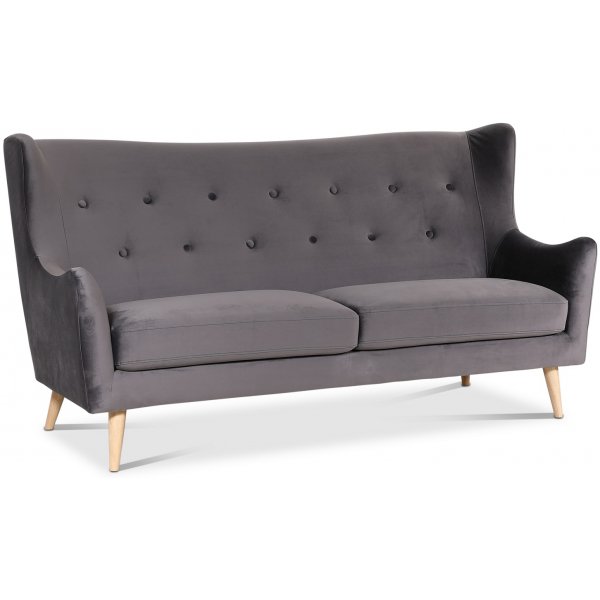 Pixie 3-pers. Sofa hj ryg 202 cm - Mrkegr (fljl)